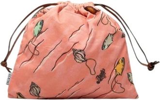 Loewe Pre-owned Printed Canvas Drawstring Pouch - Dames - Vintage Clutch - Roze - ONE Size - Vintage
