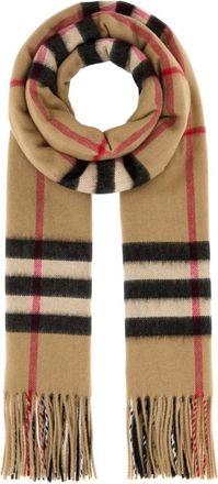 Burberry Geborduurd Kasjmieren Sjaal - unisex - Accessoires - Beige - Maat: ONE Size Kasjmier