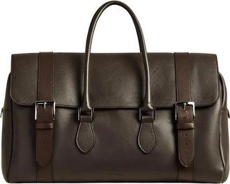 Kiton Tassen, Heren, Bruin, ONE Size, Leer, Leren Weekendtas