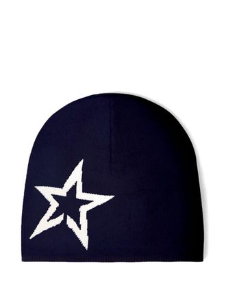 Perfect Moment star-print beanie - unisex - Merino - One Size - Blue