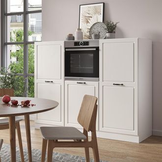 Vicco Bloque De Cocina R-line, Casa De Campo Blanca/blanca, 180 Cm Sin Encimera