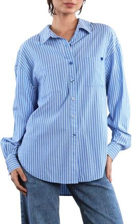 BILLY T I Love It Stripe Shirt in Blue Cabana Stripe at Nordstrom, Size X-Large