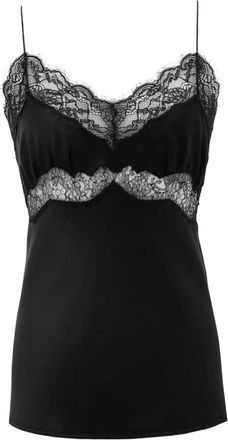 Saint Laurent Zijden-satijnen top - Zwart