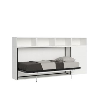 Itamoby Cama individual kando color fresno blanco composici&oacute;n a con colch&oacute;n