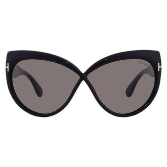 Tom Ford Grey Smoke Butterfly Ladies Sunglasses FT1196 01A 65
