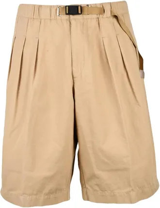 White Sand Gekreukte Bermuda Shorts - Heren - Korte broeken - Beige - Maat: XS Katoen