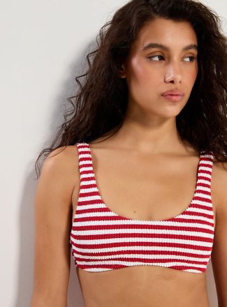 Simons Womens Ruffle-textured striped bralette