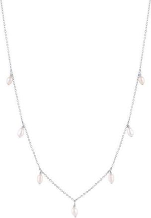 Set & Stones Meri Pearl Necklace in Silver at Nordstrom, Size 17