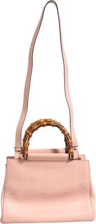 Gucci Pink And White Calfskin Small Nymphaea Top Handle Womens Bag (Pre-Owned)
