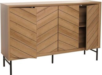 Hhg Hhg - Aparador 388, Armario C&oacute;moda Aparador Alto, 94x151x40cm, Natural