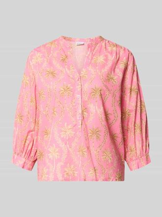 Emily van den Bergh Regular Fit Bluse mit floralem Allover-Print in Rosa, Gr&ouml;&szlig;e 36