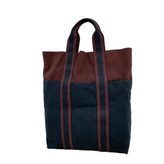 Herm&egrave;s Black Bordeaux Canvas Tote Bag (Pre-Owned)