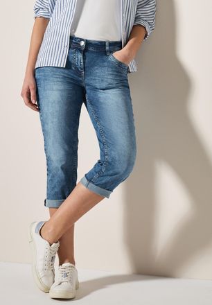 Cecil 3/4-Jeans CECIL Style SCARLETT, Damen, Gr. 25, N-Gr, blau (light blau washed), Denim/Jeans, Obermaterial: 78% Baumwolle, 20% Polyester, 2% Elasthan, u