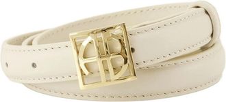 Anine Bing Wit Leren Monogram Riem - Stijlvol - Dames - Riemen - Wit - M - Leer - Accessoires