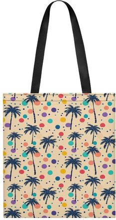 Generic Coconut Trees-tropical Tote Bag for Women Men Shoulder Bags Purses Pouch Handbags