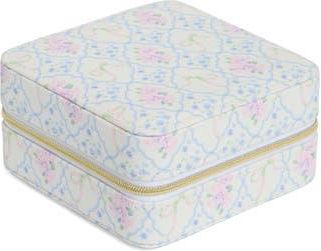 Nordstrom Square Zip Jewelry Box in Pink Floral And Bow at Nordstrom Rack