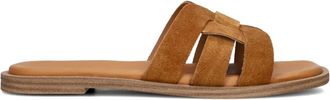 Notre-V Bruine Slippers met Vierkante Neus - Dames - Sandalen - Bruin - 41 EU - Katoen - Schoenen