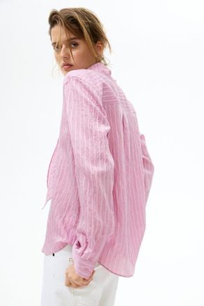 H&M Scarf-collar Shirt in Pink/striped at Nordstrom, Size X-Small