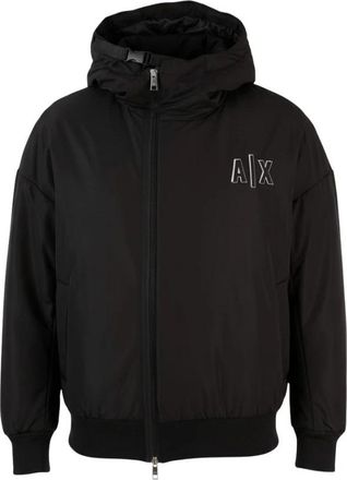 A|X Armani Exchange Bomberjack met capuchon - Heren - Bomber jackets - Zwart - M - Polyester - Jassen