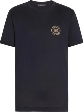 Dolce & Gabbana Tops, Heren, Zwart, 2Xl, DG Logo Medallion T-Shirt