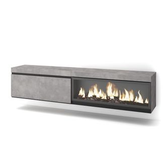 Skraut Home Skraut Home - Mueble Tv, Televisi&oacute;n, Muebles De Sal&oacute;n, Almacenaje, 210, Para Tv Hasta 80, Chimenea El&eacute;ctrica Xxl, Colgado, Suspendido, Estilo Moderno,