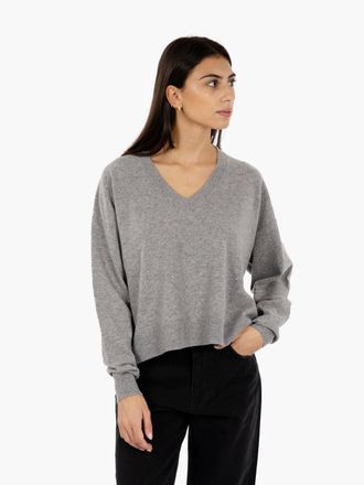 Kaos Maglione a V con spacco posteriore grigio