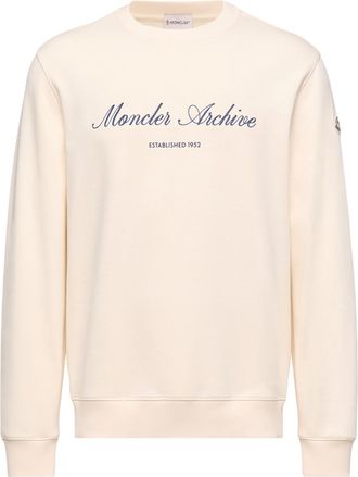 Moncler Moncler Cotton Blend Logo Sweatshirt, Men, White, Size: 3xl