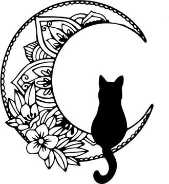 OEM Decoraci&oacute;n De Pared De Gato Negro Y Luna, Creativa Decoraci&oacute;n De Pared Con Tallado De Gato Negro, Adecuada Para Sala De Estar