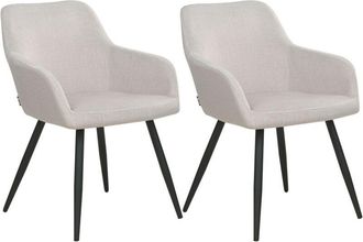 Beliani Beliani - Set of 2 Chairs Velvet Seats Metal Legs for Dining Room Kitchen Taupe Casmalia