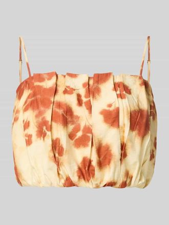 Jake*s Crop Top mit Drapierungen und Spaghettitr&auml;gern in Orange, Gr&ouml;&szlig;e 32
