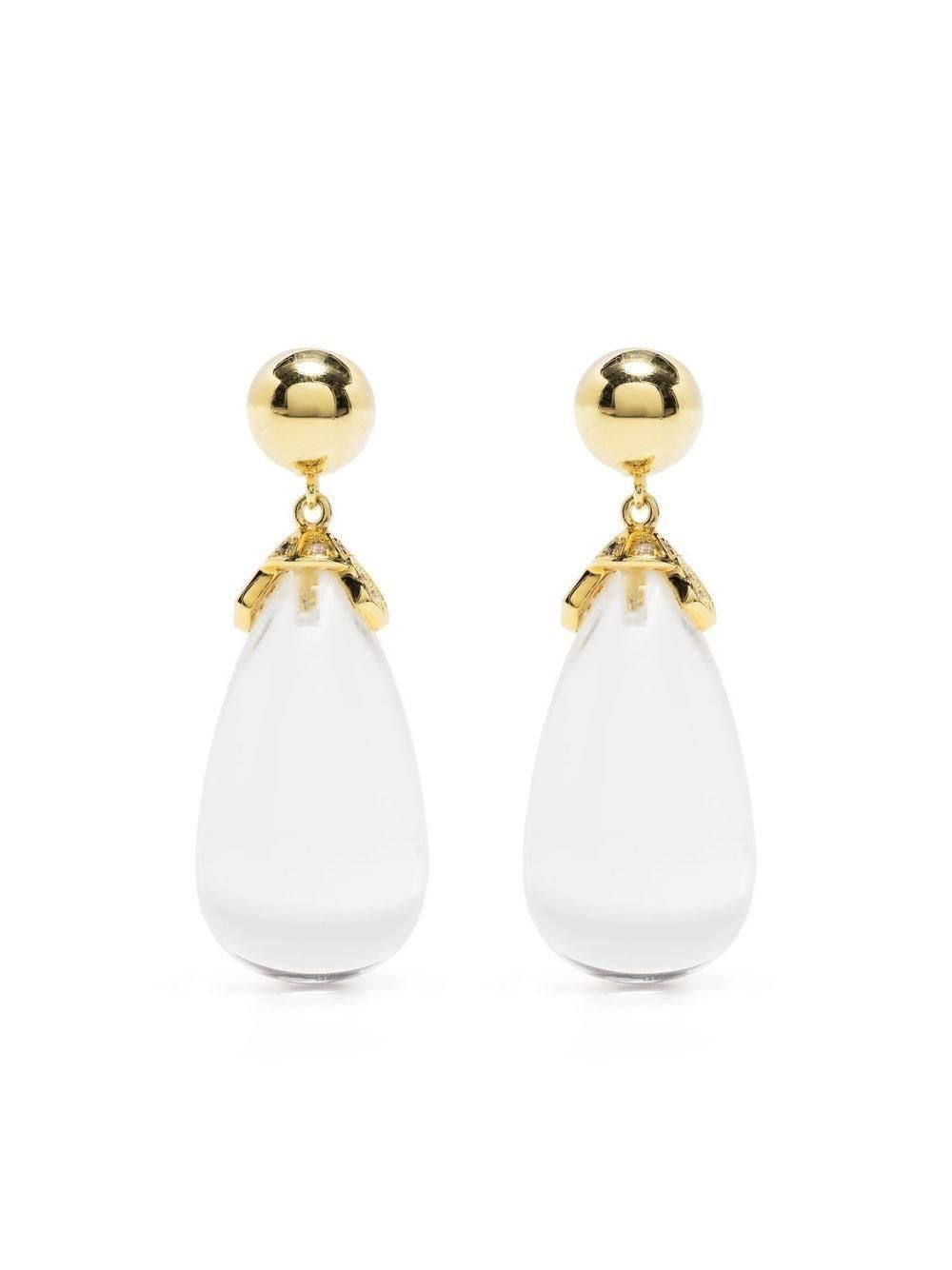 Orecchini Pendenti Tata Gisèle – Placcati Oro 18kt Con Zirconi, Lunga Catena 50 Mm