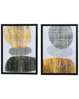 A&B Home Discontinued A&B Home Set Of 2 Abstract Framed Wall Art Pieces