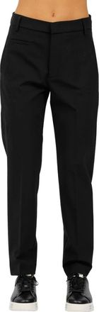 Dondup Wollen wortelbroek Ariel stijl - Dames - Straight fit broeken - Zwart - W33 - Wol - Broeken