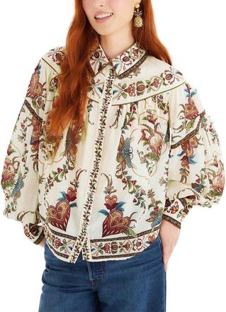 Farm Rio Farm Rio Majestic Hearts Cream Blouse