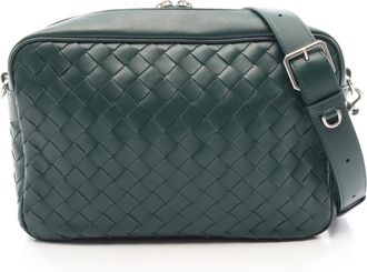 Bottega Veneta Green Leather Handbag Shoulder Bag (Pre-Owned)