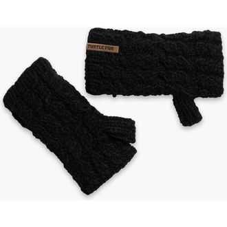 Turtle Fur Mika Wool Fingerless Mittens in Black at Nordstrom