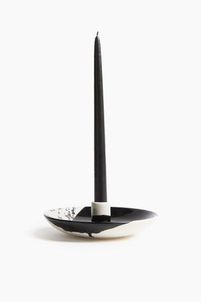 H&M Kerzenhalter aus gemustertem Steingut - Schwarz