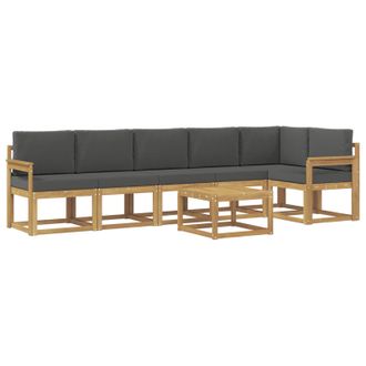 vidaXL Conjunto De Sof&aacute;s De Exterior 7 Pcs Blanco Y Antracita Vidaxl