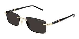 Montblanc MB0344S Asian Fit 001 Mens Sunglasses Gold Size 54