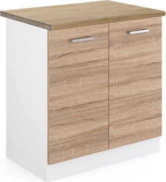 Vicco Armario Bajo Para Fregadero R-line, Sonoma, 80 Cm, Et Roble