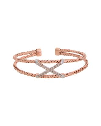 Meshmerise 18K Over Silver 0.20 Ct. Tw. Diamond Mesh Bangle Bracelet