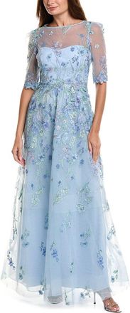 Teri Jon by Rickie Freeman Teri Jon By Rickie Freeman Embroidered Tulle Gown