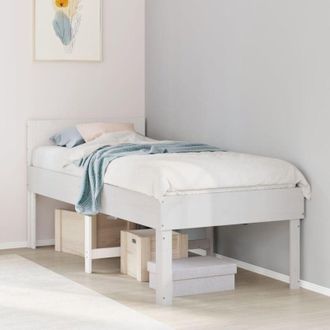 vidaXL Vidaxl - Bed Frame without Mattress White 90x190 cm Single Solid Wood Pine