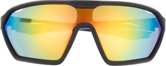 Hurley 51mm Polarized Angular Shield Sunglasses in Rubberized Black at Nordstrom Rack
