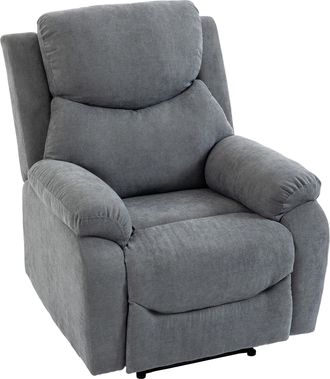 HOMCOM Homcom Sill&oacute;n Relax Reclinable Manual, Tapizado En Tela Aspecto Lino, Reposapi&eacute;s, Reposabrazos, Acolchado Grueso, Butaca Reclinable Hasta 150&deg;, Girs