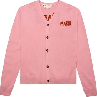 Marni Cardigan con ricamo logo - Rosa