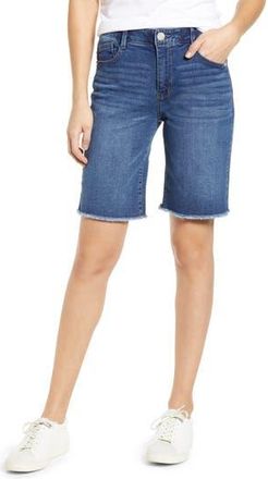 Wit & Wisdom AbSolution Retro High Waist Denim Bermuda Shorts (Nordstrom Exclusive) in Blue at Nordstrom Rack, Size 00