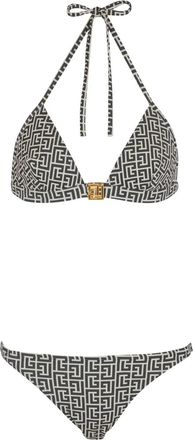 Balmain Bikini con motivo jacquard - Nero