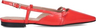 Lina Locchi Schoenen, Dames, Rood, 38 EU, Linnen, Rode Slingback Schoenen met Elegantie