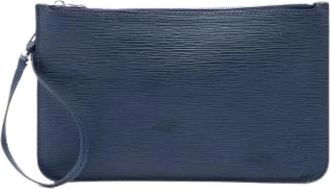 Louis Vuitton Pre-owned Epi Leather Zip Pouch - Dames - Vintage Clutch - Blauw - ONE Size - Leer - Vintage